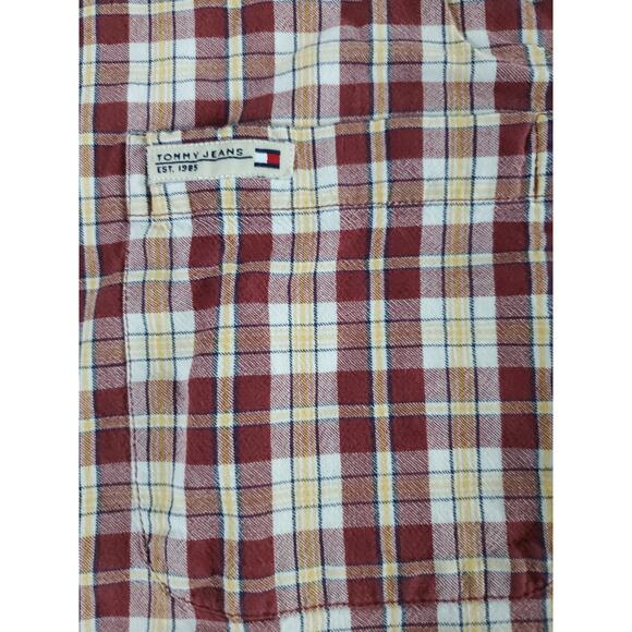 Tommy Jeans Mens Button Up Shirt Multicolor Size XL 100% Cotton Short Sleeve - Picture 8 of 12